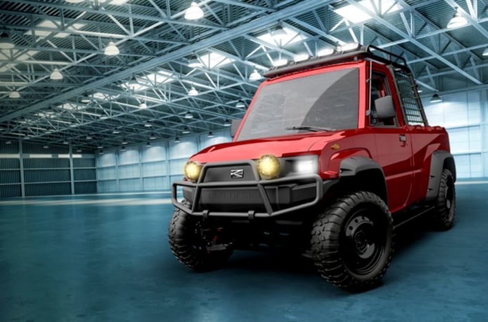 73.6V 10.5KW 2 asientos Cabina integral de chapa de metal camionetas eléctricas con ángulo de salida ≥ 35°